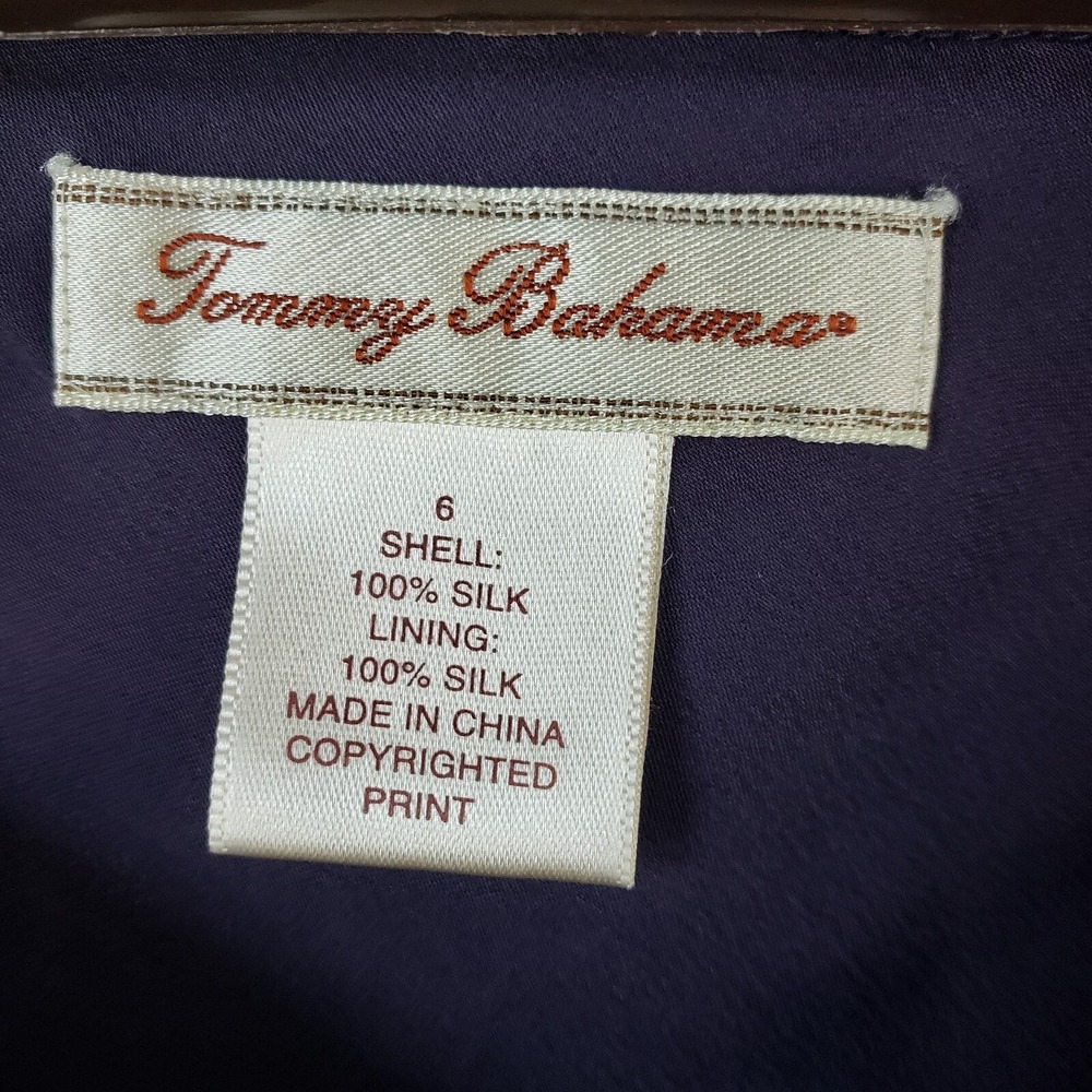 Tommy Bahama Blouse Women's Size 6‎ Purple Floral Sleeveless Sheer Lined Top - Picture 2 of 8